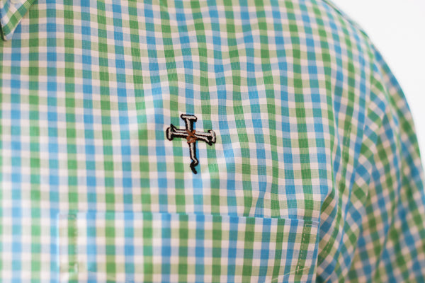 Men's Long Sleeve Button Up - Gingham