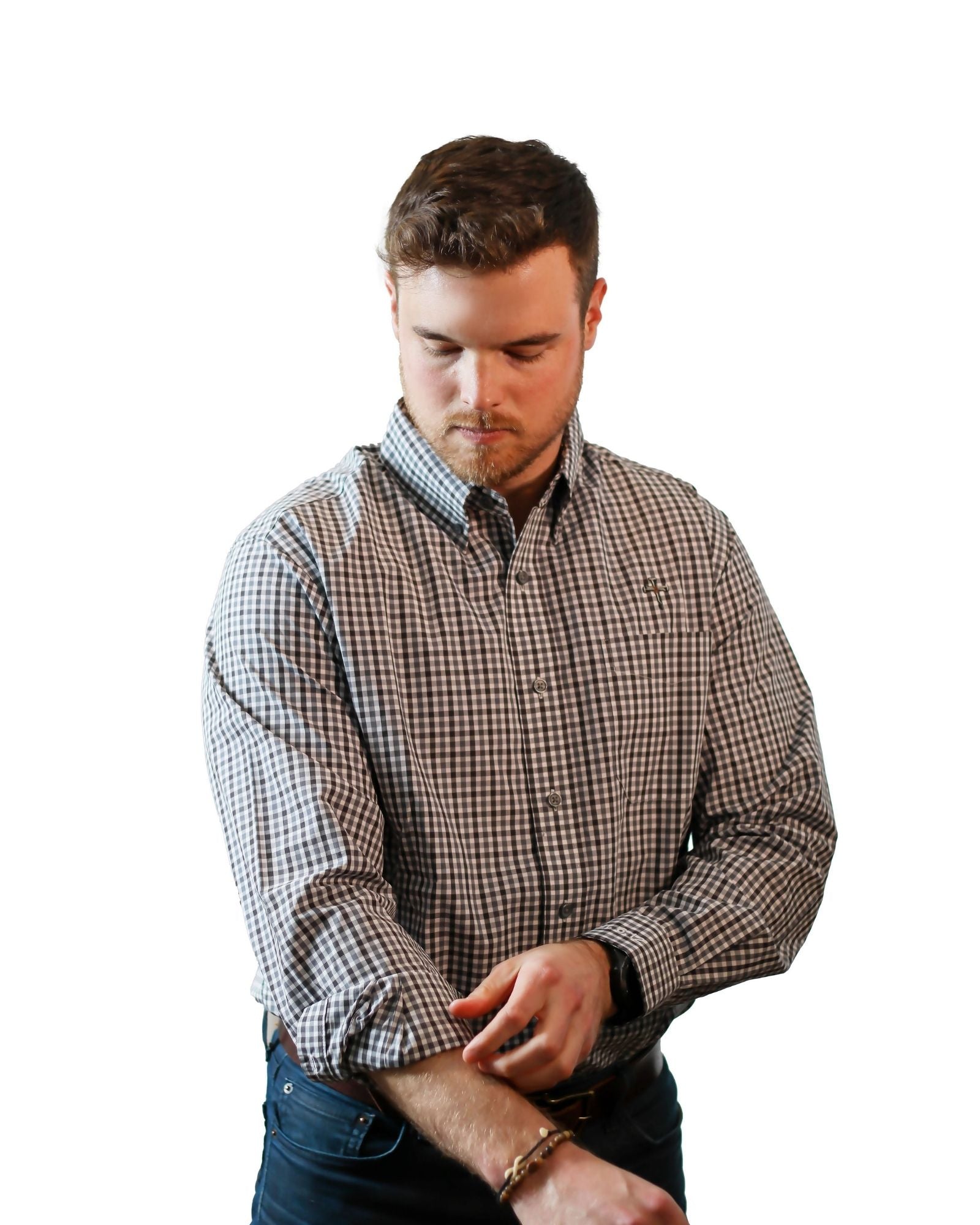 Men's Long Sleeve Button Up - Gingham